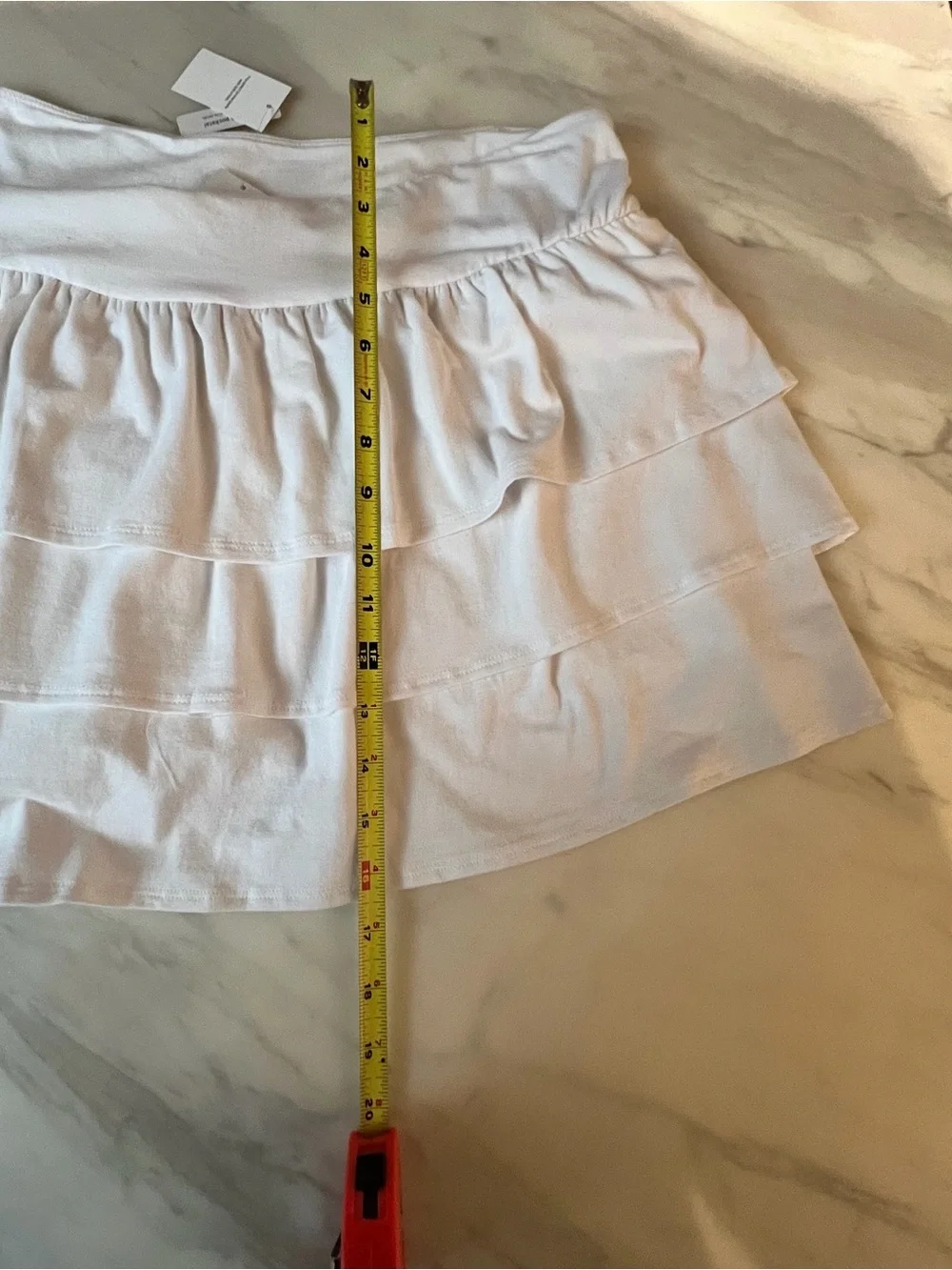 NWT Hollister White Tiered Ruffle Skort Built In Shorts XXL Mini Skirt Boho